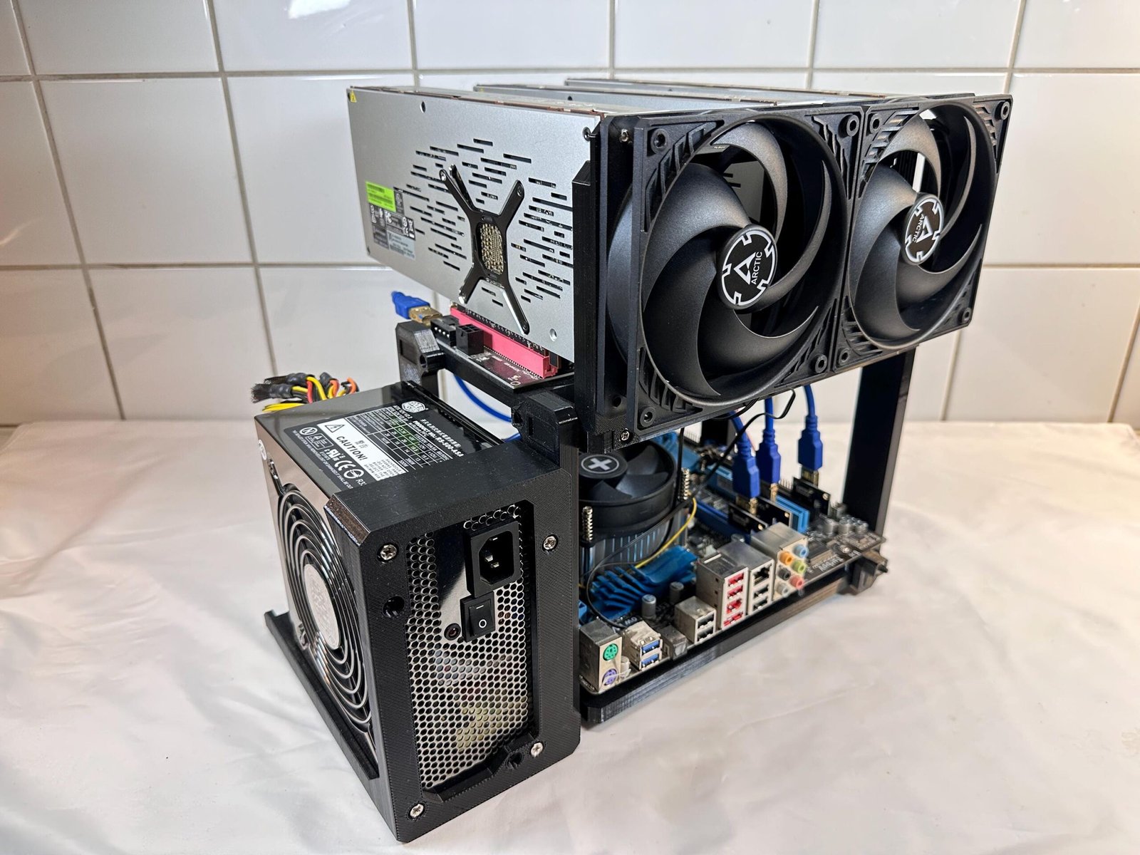 AI Workbench mATX Open Frame - Compact Multi Graphics Rig for Machine Learning & Inference Computing - Image 14