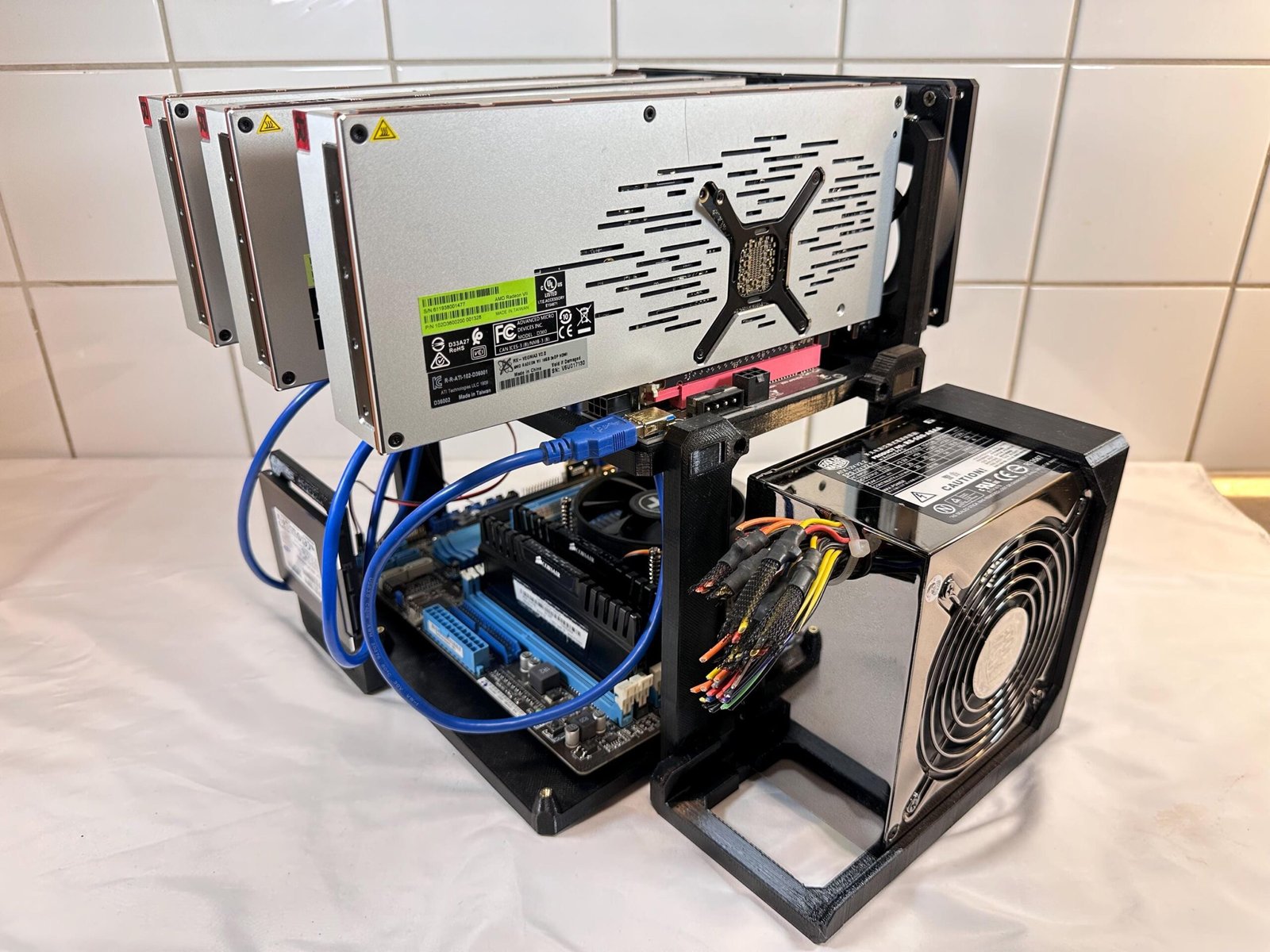 AI Workbench mATX Open Frame - Compact Multi Graphics Rig for Machine Learning & Inference Computing - Image 12