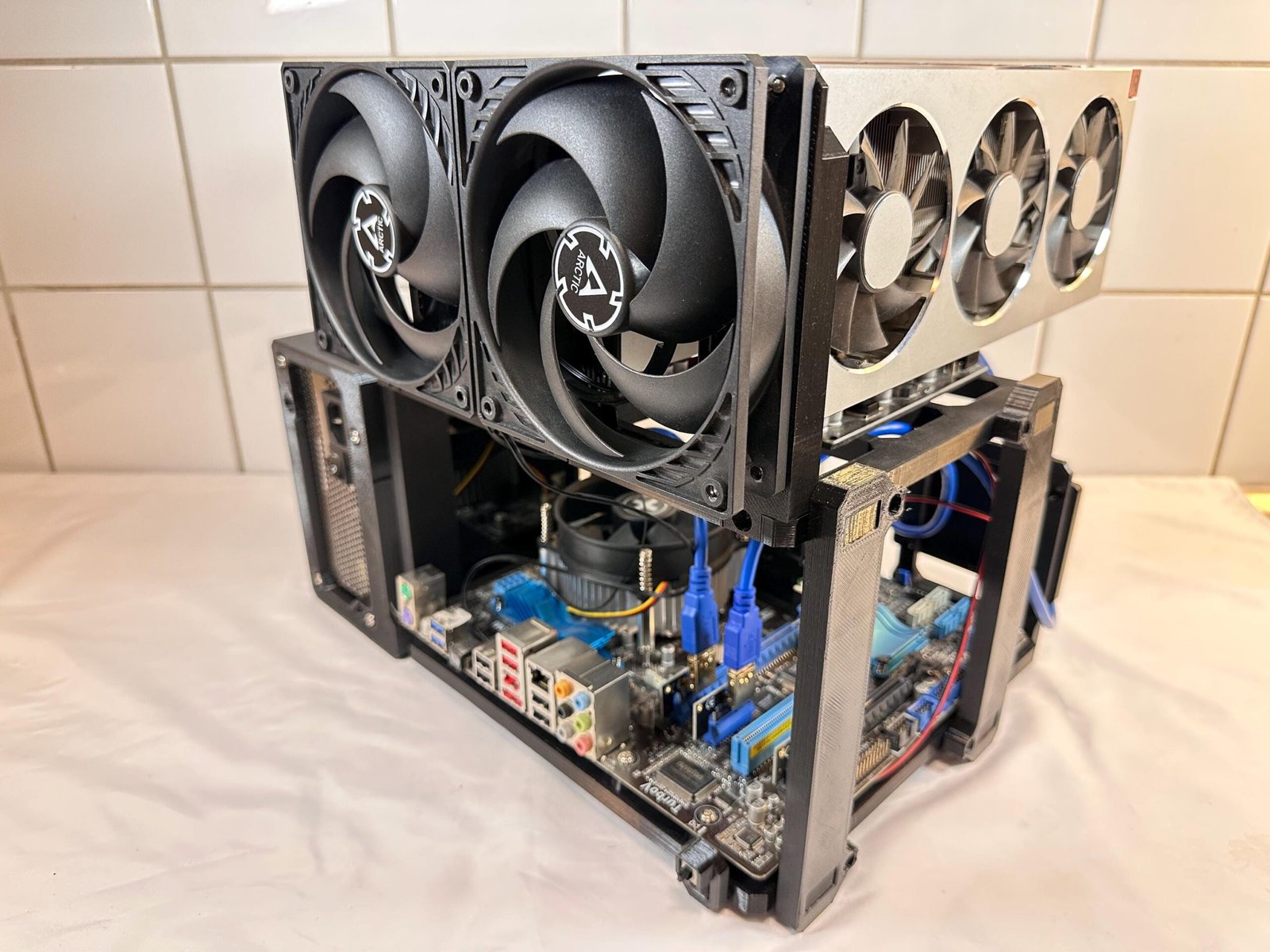 AI Workbench mATX Open Frame - Compact Multi Graphics Rig for Machine Learning & Inference Computing - Image 15