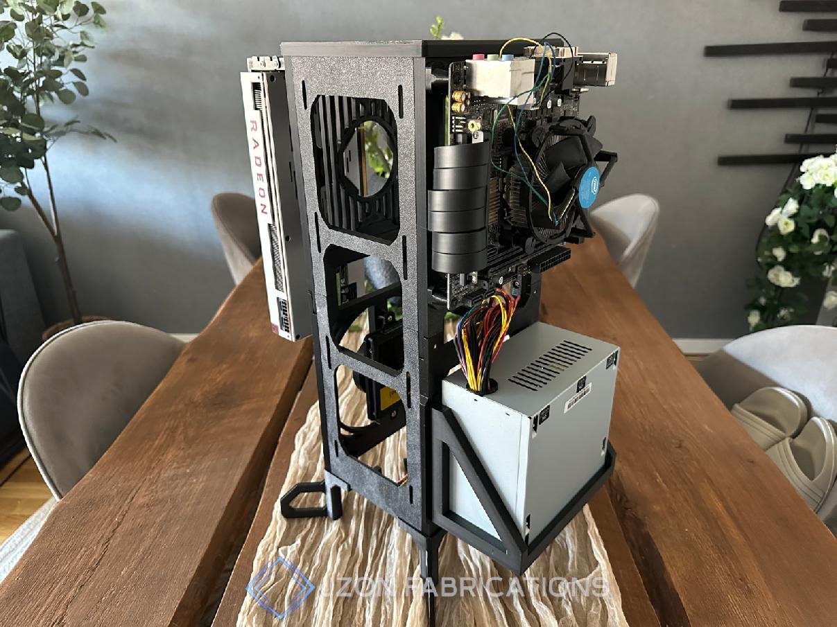 black-itx-vertical-open-frame-tower-supporting-dual-360mm-cooling-radiators