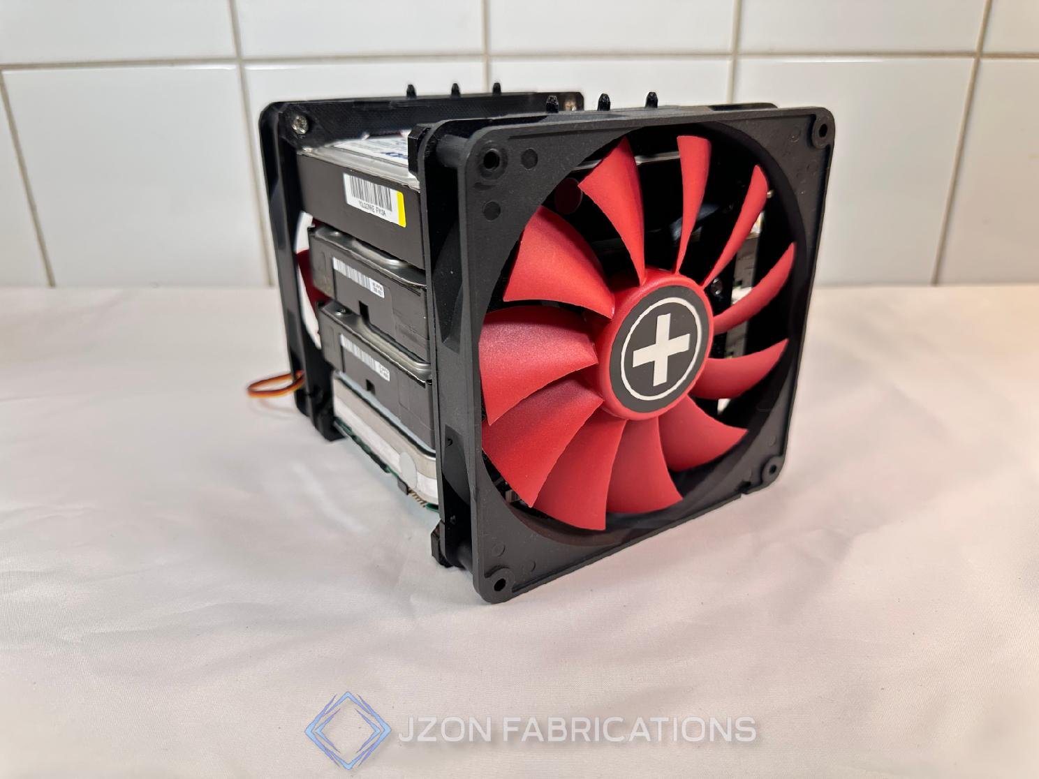 4x-3-5-hdd-rack-black-open-air-stackable-drive-enclosure-fan-mount-nas-server