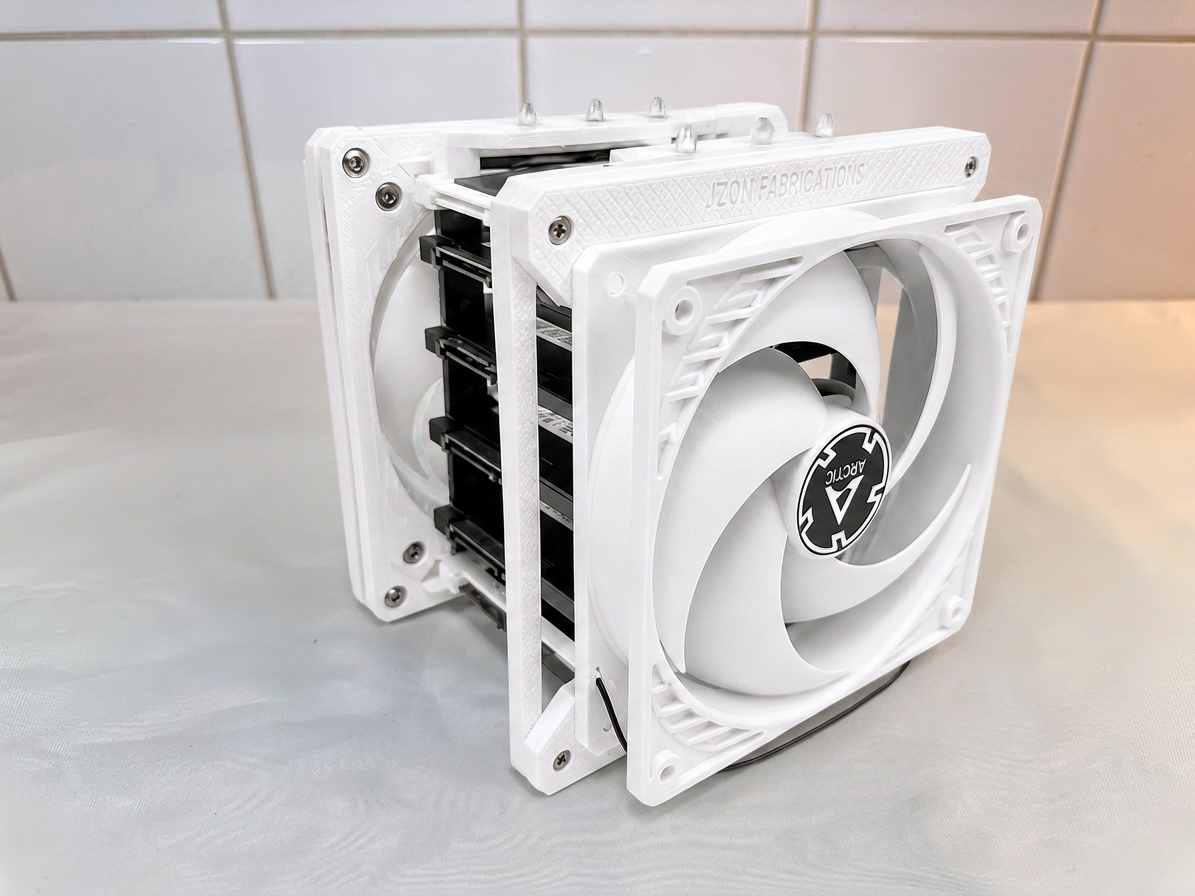 10x-2-5-ssd-rack-white-stackable-open-air-drive-cage-fan-mount-nas-sas-server