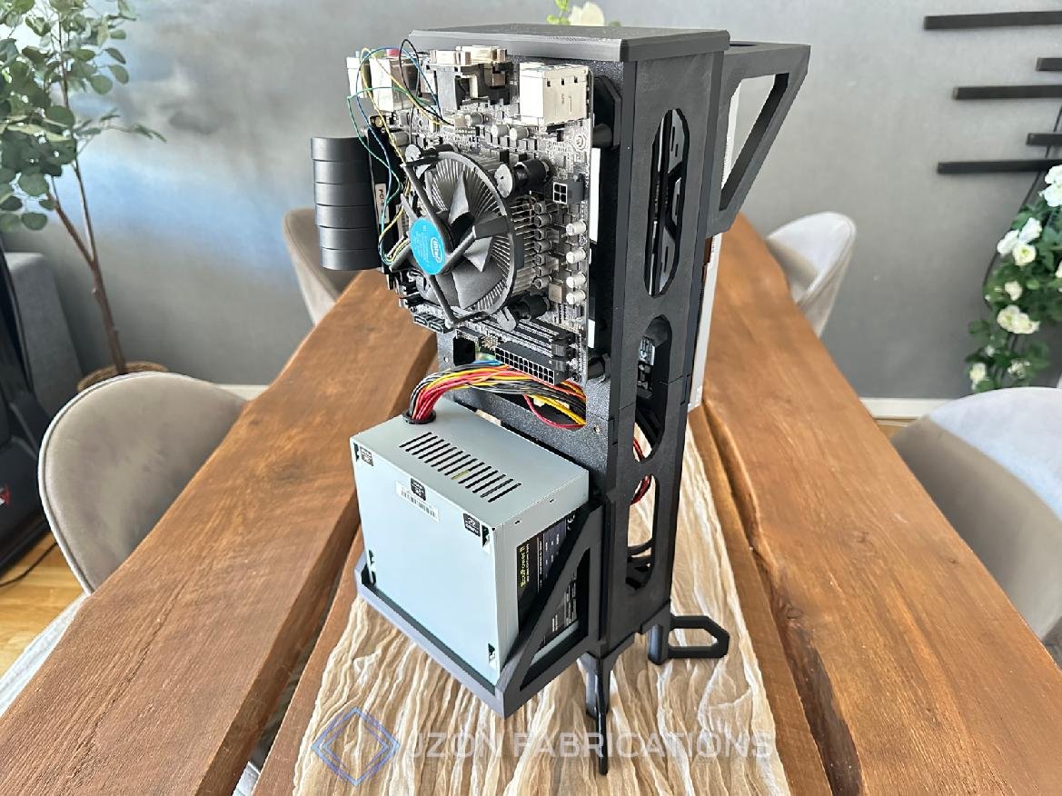 black-itx-vertical-tower-slim-minimalistic-open-frame-complete-workstation